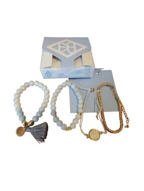 Four Bracelet Set With Gold Accent And Tassel